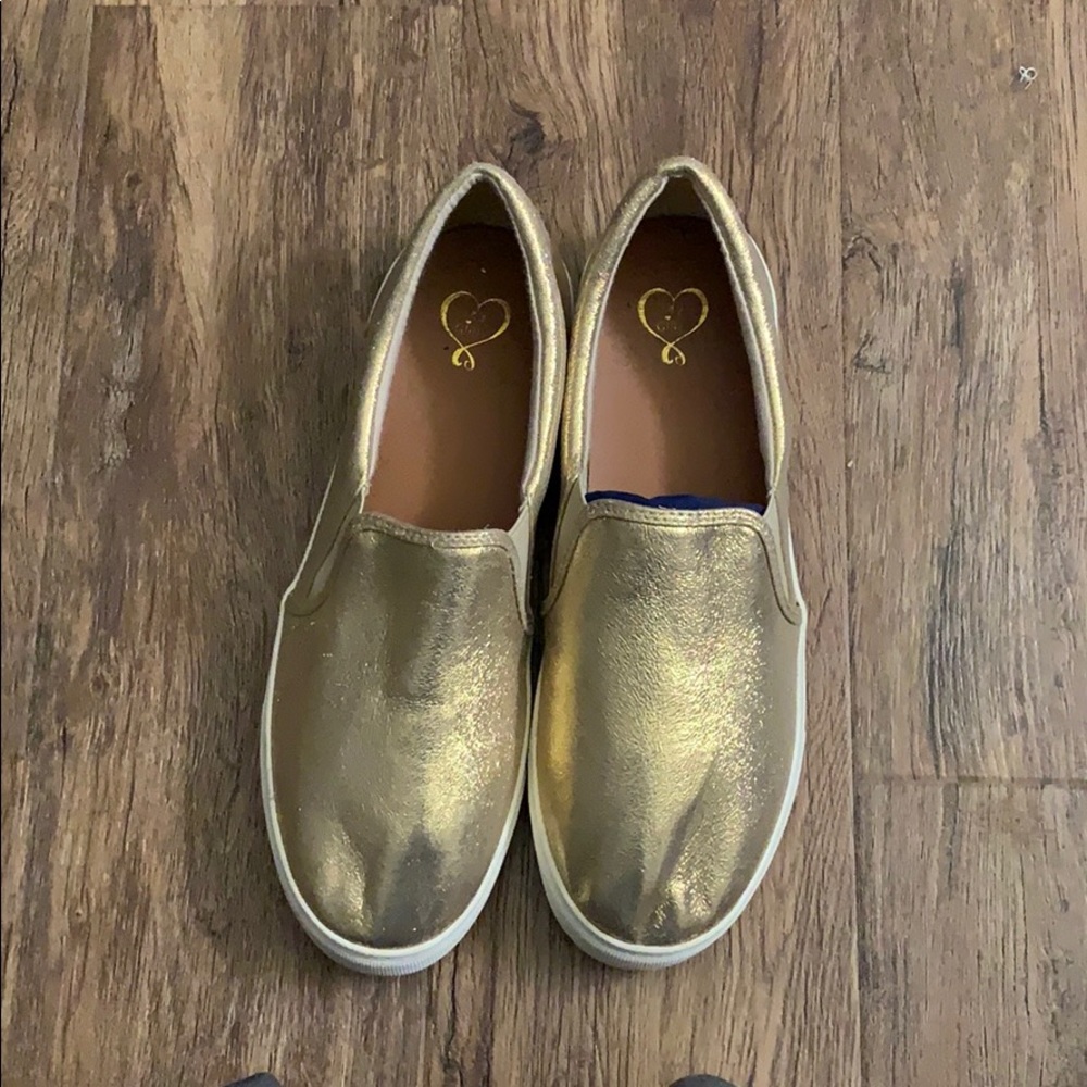 Brand new Gold tone sneakers